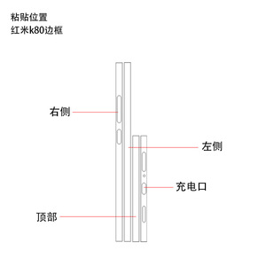 สติ๊กเกอร์ขอบเรดมี่ K80 ฟิล์มป้องกันสีสันสดใสสำหรับตกแต่งโทรศัพท์เสี่ยวมี่ - Product Image 3