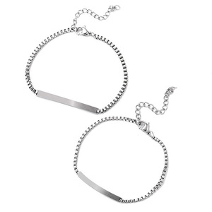 Acier inoxydable Mois de <span class=keywords><strong>naissance</strong></span> Gravure Bar Charm Bracelets estampillés à la main Bijoux personnalisés Cadeau d'anniversaire pour ses hommes Couples - Product Image 1
