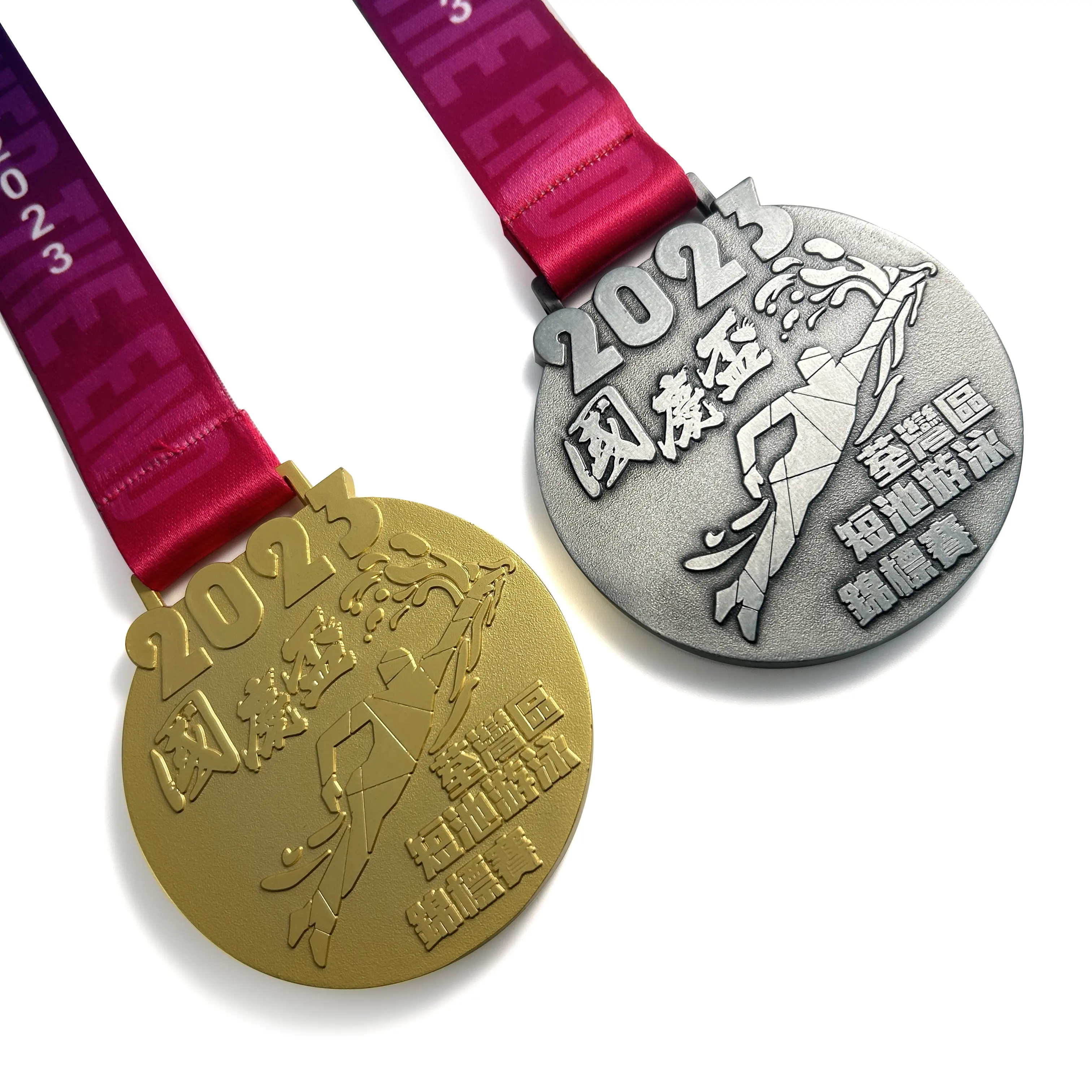 Ucuz özel boş yüksek kaliteli yüzme madalya spor etkinlikleri için çinko alaşım Metal madalya