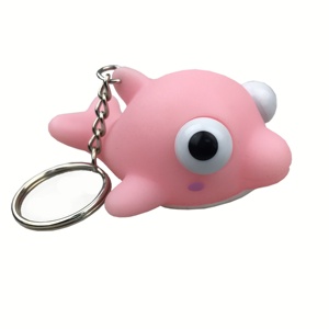 Mignon de Forme animale/Pvc En Plastique Porte-Clé Personnalisé, Bande <span class=keywords><strong>Dessin</strong></span>ée Squishy, squeeze yeux pop porte-clés - Product Image 2