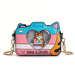 Sac bandoulière personnalisé en forme d'appareil photo, design mignon avec oreilles de chat, en cuir PU, avec chaîne, pour les fans d'anime - Product Image 5