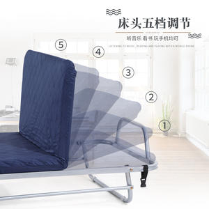 Lit pliant simple en métal avec dossier réglable pour la maison, le bureau, la sieste, taille simple ou double, pour adultes et personnes âgées - Product Image 6