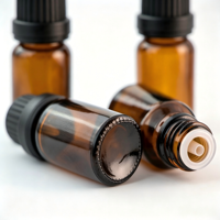 Flacon compte-gouttes en verre ambré de 10 ml pour huiles essentielles avec bouchon inviolable