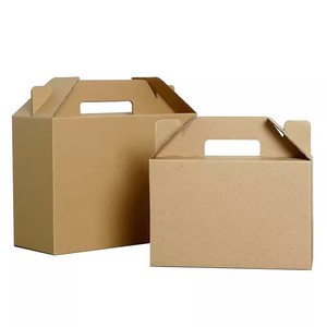 Lage Prijs Fabriek Direct Drop Verzending Gerecycled Eco-Vriendelijke Kraftpapier Geschenkhandvat Doos Met Verdelers Voedsel Levering Tas - Product Image 2