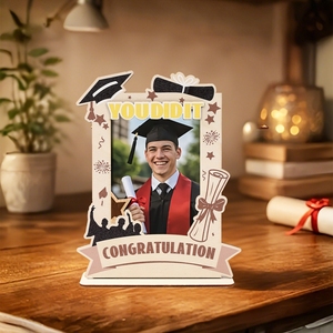 Cadre <span class=keywords><strong>photo</strong></span> <span class=keywords><strong>de</strong></span> table en bois pour <span class=keywords><strong>la</strong></span> remise des diplômes, promotion 2026, cadeau pour les seniors du collège, cadre <span class=keywords><strong>photo</strong></span> décoratif <span class=keywords><strong>de</strong></span> table, livraison directe - Product Image 3