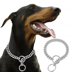 Collar de Cadena P de Acero Inoxidable Chapado en Oro de 10 mm, Collar Cubano Antideslizante, Martingala, Collar Antimordiscos, Accesorio Duradero para Mascotas - Product Image 6