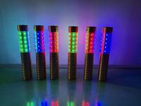 Bâton lumineux LED à couleur changeante de 23 cm avec poignée dorée, bâton stroboscopique LED, bâton flash pour fête, club, bar, événement, décoration de danse