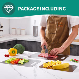 Venta al por mayor, logotipo personalizable, utensilios de cocina, verduras, frutas, carne, tablas de cortar, bloque, tabla de cortar de acero inoxidable - Product Image 3