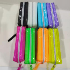 Color Pvc Transparent Waterproof Large Capacity Zipper <b>Pencil</b> case <b>Pencil</b> Bag Cosmetic Bag - Product Image 3