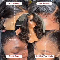 Mejora tu look con la nueva peluca de encaje HD 13x6 con ondas corporales, cabello virgen de color personalizado, suave y con volumen, pre-arrancada y con efecto de fusión de encaje.