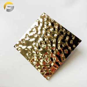 Tấm Búa Thiết Kế 3d Trang Trí CL0004 4X8 304 Tấm Gương Vàng Dập Nổi Tấm Thép Không Gỉ Gợn Nước - Product Image 1