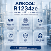 Gas Refrigerante ARKOOL R1234ze de Alta Pureza 99.9% HFO-1234ze Bajo GWP para Enfriadores, Mejor que R134a, Certificado DOT CE