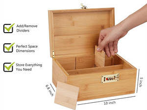 Scatola Porta Erbe in Legno <span class=keywords><strong>di</strong></span> Bambù Personalizzata con Vassoio per Rollare, Contenitore per Accessori da Fumo, Grinder, Pipa e Cartine - Product Image 6