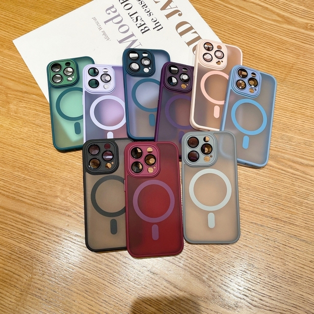 Matte Magnetic Acrylic Phone Case for iPhone 17 16 15 14 13 12 Pro Max 11 XS MAX XR Back Cover for iPhone 16Pro MAX