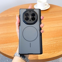 Coque de téléphone magnétique en plastique rigide double face effet mat, compatible avec Huawei Mate X / Mate Xs pliable en trois, pack de deux.