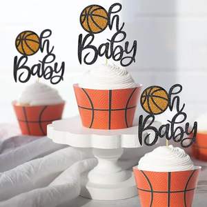 Adornos para Cupcakes de Baloncesto Oh Baby, Decoraciones para Cupcakes de Baby Shower, Cumpleaños, Temática Deportiva, Fiesta de Niños - Product Image 3