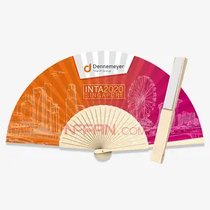 Custom Printed Personalized Bamboo Paper Hand Held Folding Fans for Promotion or event