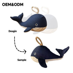 Toptan Peluş Köpek Oyuncakları Pilsiz Özel Sevimli Balina Ses Çıkaran Dolgulu İnteraktif Evcil Hayvan Oyuncakları Köpekler İçin - Product Image 5
