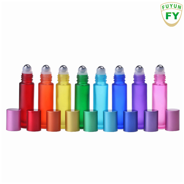 Coloré 10ml Givré bouteille de Rouleau D'huile Essentielle Bouteilles En Verre De Parfum Rouleau Sur Bouteille
