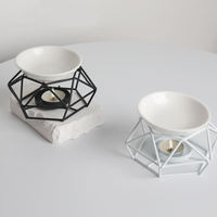 Nouveau Porte-Bougie en Métal Noir et Blanc en Forme de Nid d'Oiseau, Diffuseur d'Huiles Essentielles, Brûleur de Cire Fondue pour la Décoration de la Maison