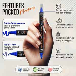 Double Head <b>Painting</b> Art Markers Dot Markers Acrylic <b>Pens</b> Paint Marker Set - Product Image 6