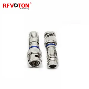 75ohm cctv rg59 rg6 vídeo coaxial, compressão bnc plugue macho reto conector rf