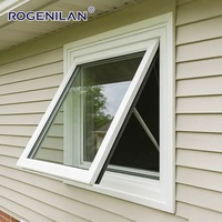Fenêtre à auvent en aluminium à rupture de pont thermique, coupe-vent, double vitrage Low-E, sur mesure pour extérieur, fournisseur chinois Rogenilan