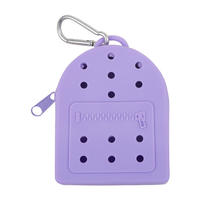 Porte-monnaie unisexe en silicone avec fermeture éclair, personnalisable, portable, pour usage quotidien, avec motif ajouré, pochette de rangement courte avec porte-clés