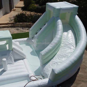 สนามเด็กเล่นเป่าลมกลางแจ้งสีเขียวมิ้<span class=keywords><strong>นท</strong></span>์ขาวพร้อมสไลเดอร์น้ำและอุปกรณ์เล่นนุ่ม<span class=keywords><strong>นว</strong></span>ล - Product Image 3