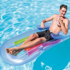 Lettino Gonfiabile per Abbronzatura 160x85 Cm con Portabevande, Schienale e Braccioli per Uso in Piscina - Product Image 3