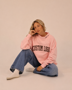 Sudadera Minimalista de Cuello Alto para Mujer, con Logotipo Personalizado, Estilo Holgado, Suave, de Manga Larga, para Otoño e Invierno - Product Image 1