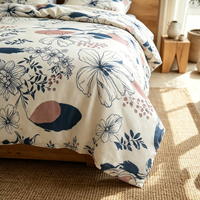 Ensemble de draps de lit floraux botaniques vintage, tissu en microfibre doux, ensemble de literie 4 pièces, collection de linge de lit luxueux et confortable