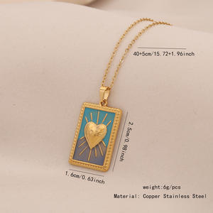 2025 Mode <span class=keywords><strong>Tarot</strong></span> Karte Anhänger Halskette Charm Edelstahl Halskette 18 Karat vergoldet Halskette Schmuck - Product Image 6