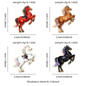 Spille in metallo smaltato morbido personalizzate a tema Cavallo e Pegaso, stampate UV, accessori moda in stock - Product Image 3
