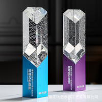 Trophée personnalisé en verre et cristal en forme de colonne avec gravure et impression UV – Récompense durable pour les cadeaux promotionnels d'entreprise