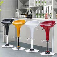 Moderner Tulpenförmiger ABS-Kunststoff Verstellbarer Drehbarer Barhocker mit Chrom-Fußring für Kücheninsel, Café, Hausbar