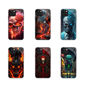 3D Thiết Kế Evil <span class=keywords><strong>Skull</strong></span> TPU Mỏng Chống Sốc Bảo Vệ Bìa Với Tempered Glass Đối Với <span class=keywords><strong>iPhone</strong></span> 15 Pro Max 14 13 12 11 Cộng Với Bìa - Product Image 2