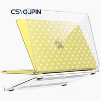 Étui pour MacBook Neo 13 pouces 2026 A18 Pro Chip A3404, imprimé à pois blancs, ultra fin, transparent, protection pour ordinateur portable