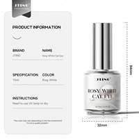 JTING Vernis à ongles gel effet œil de chat blanc rosé brillant, fini satiné, perles de verre, magnétique, sans HEMA/TPO, fournisseur OEM