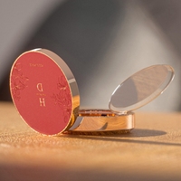 Emballage cosmétique rond à deux couches maquillage fond de teint vide étui compact cosmétique de luxe emballage avec miroir