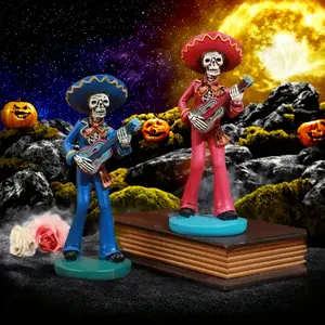 Prix surprise 1PCS Halloween Squelette <span class=keywords><strong>Guitare</strong></span> <span class=keywords><strong>Main</strong></span> Résine Artisanat Statues Charme Intérieur/Extérieur Décoration de La Maison Décorations - Product Image 3