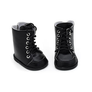 Botines negros de muñeca de 18 pulgadas, zapatos de bebé de 7cm, zapatos de muñeca, accesorios de bebé <span class=keywords><strong>Reborn</strong></span> de 43cm, zapatos de muñeca de niña de 18 pulgadas - Product Image 2