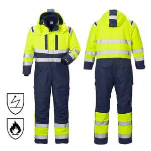 NFPA2112 naranja verde rojo una pieza alta visibilidad seguridad ropa de trabajo impermeable general invierno caldera traje FRC FR mono - Product Image 2