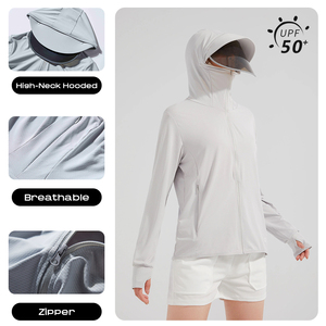 UPF50+ Anti UV Skin <strong>Sun</strong> Protective Clothing Jacket Coat Casual Outdoor Protection <strong>Sunscreen</strong> Clothing Rash <strong>Guard</strong> for Women - Product Image 2