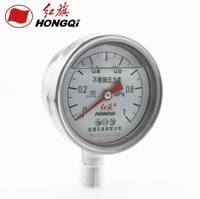 Factory Direct Sales Hongqi Brand Instrument Earthquake-Resistant 304 Stainless Steel Pressure Gauge YTN-60BF High-Temperature