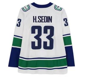 Maillots de hockey sur glace bleus personnalisés OEM vêtements d'entraînement professionnels épais avec col en dentelle et broderie pour la vente en gros - Product Image 4