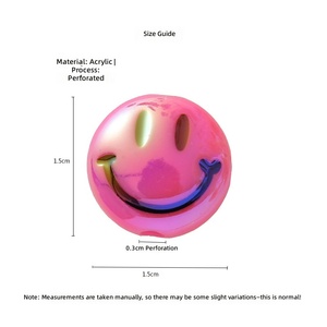 <span class=keywords><strong>Perline</strong></span> Acriliche Iridescenti a Forma di Faccina Sorridente 15mm, <span class=keywords><strong>Perline</strong></span> Chunky in Lotti all'Ingrosso per Creazione di Gioielli Fai-da-Te, Braccialetti, Collane, Portachiavi OEM ODM - Product Image 2