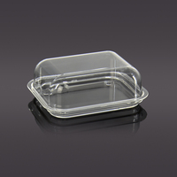 Pot à beurre en acrylique incassable, transparent, de qualité alimentaire, avec couvercle en dôme, sans BPA, résistant à l'humidité, pour la maison, la boulangerie, le restaurant