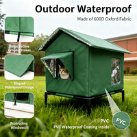Maison pliable pour chat d'extérieur, villa surélevée et étanche pour chats errants, abri pour animaux de compagnie résistant aux intempéries toute l'année pour chats sauvages en extérieur