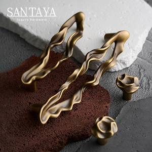 Santaya massief antiek messing handgrepen keukenkast grepen slaapkamer kledingkast ladeknoppen meubelgrepen - Product Image 1
